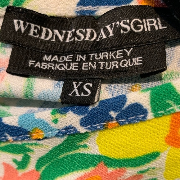 379. Wednesday’s Girl Fun Floral Print Short Sleeve Mini Dress - Picture 3 of 5